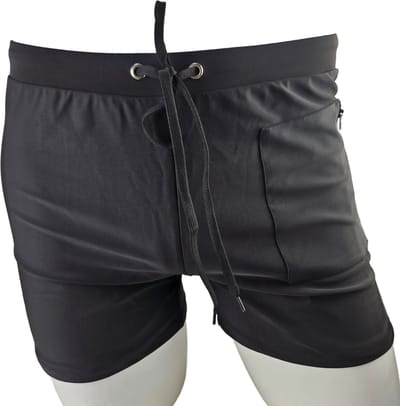 BamBella ® - Zwembroek - Maat S/M - zwemshorts - Zwart Blauw strakke short kort man mannen heren
