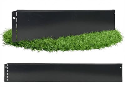 GartenAZ Borderrand - Gazonrand van Verzinkt Staal - Flexibele Montage - Antraciet - 100 cm x 13 cm (5 stuks)