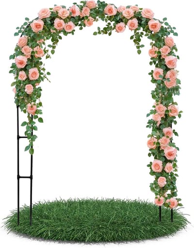 Rozenboog Tuin - Klimhulp Staal - Planten Ondersteunen - Gereedschapsloze Montage - 200x240x30cm - Zwart