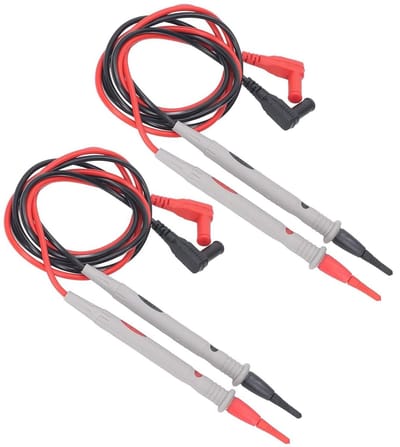 Multimeter Meetsnoeren - Testkabels Set - Circuit Detectie - Vergulde Naalden - 108 cm Lengte - Zwart Rood
