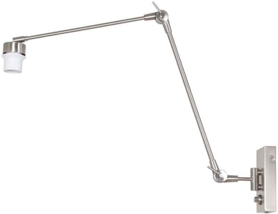 Wandlamp Steinhauer Prestige Chic 7396ST, staal, draaibaar en kantelbaar, zonder kap, modern design voor binnen gebruik