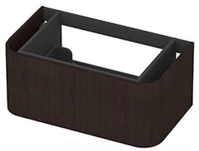 INK - Afgeronde Onderkast Fineer 1 Lade Softclose Tbv Grepen - 800x450x350 Mm - Dark Veneer