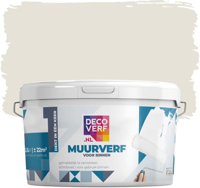 Decoverf muurverf mat beigegrijs, 2.5L