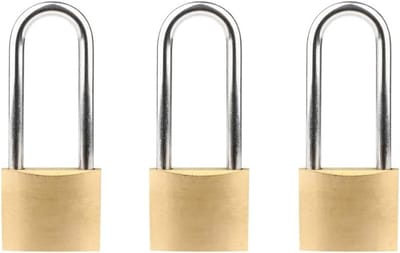 Zware Messing Hangsloten met Sleutels - 3 Stuks voor Reisbagage, Gym Lockers en Garagedeuren - 50mm Groot formaat