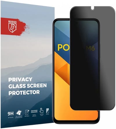 Rosso Privacy Screen Protector Geschikt voor de Xiaomi Redmi 13 4G / Poco M6 - 9H Gehard Glas - Case Friendly Tempered Glass - Eenvoudige Installatie