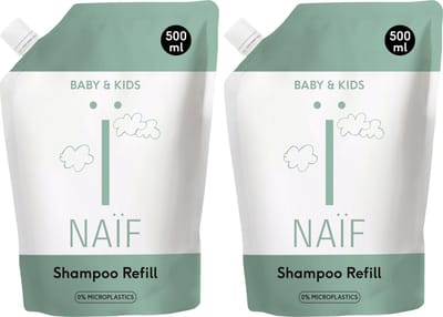 Naïf - Shampoo - Voordeelset - Refill - Baby & Kids - Haarverzorging - Natuurlijk - Reinigend - 2x500ml