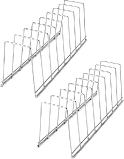 Famanu - Dekselhouder en snijplankhouder set van 2 roestvrij staal multifunctionele keukenorganizer