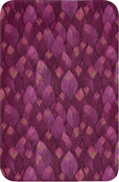 WC mat 40x60 cm - Antislip - Bladeren - Patroon - Burgundy - Toiletmat - Vloermat - Douchemat - Toilet tapijt - Toiletmatten