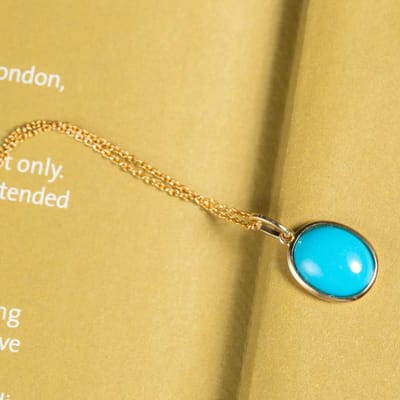 ovale turkooizen kettingen klassieke bedel nieuw in blauwe hanger Minimaal ontworpen Geschikt voor dagelijkse sieraden accessoires cadeaus 45cm beige