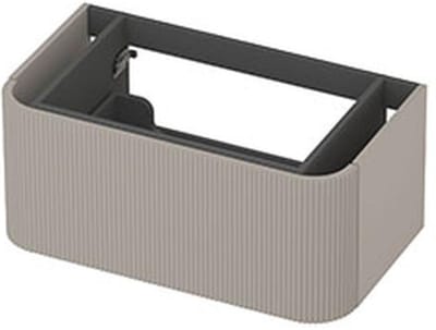 INK - Afgeronde Onderkast Gelakt 1 Lade Softclose met Gefreesd Front Tbv Grepen - 800x450x350 Mm - Mat Kasjmier Grijs