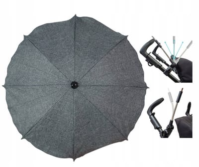 Kinderwagen parasol grijs linnen UV50+ 75cm