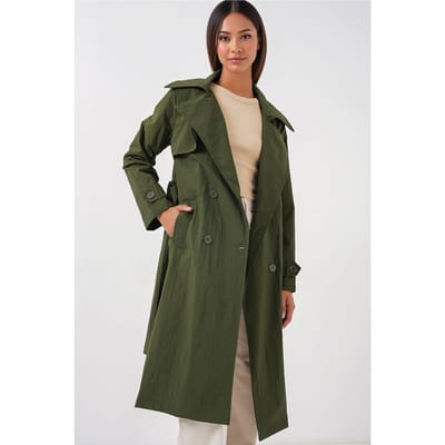 Dubbelzijdige Lange Trenchcoat met Zakken