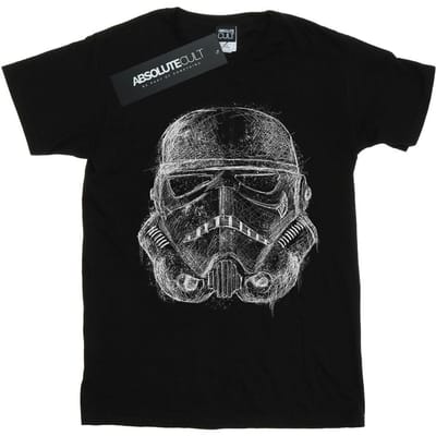 Star Wars Jongens Stormtrooper Krabbel Helm T-Shirt (Zwart)