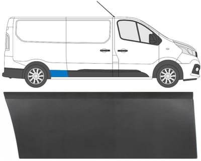 Zijlijst sierlijst achterspatbord voor Renault Trafic 2014- / Rechts