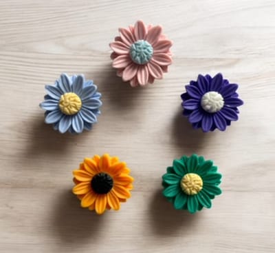TLVX 5 stuks Gekleurde 3D Bloemen Magneten / Leuke Koelkast Magneten / Bloem Foto Magneet / Decoratieve Whiteboard magneten / Speel- en Leer Magneten / School / Boodschappenlijst / Notitie / Memo bord / Kantoor / Schoolbord / Magnetisch