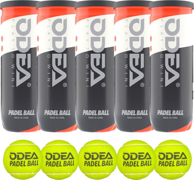 ODEA® Padel ballen - 5 Blikken - 15 Ballen