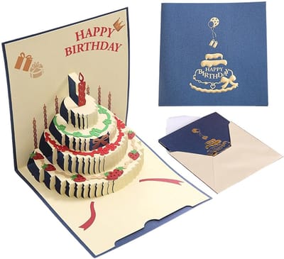 Dailygoods- Verjaardagskaart 3D pop-up - Wenskaart met envelop - Gepersonaliseerde kaart - Verjaardagskaarten voor vrouw - Verjaardagskaarten voor kinderen - Hoogwaardige kwaliteit
