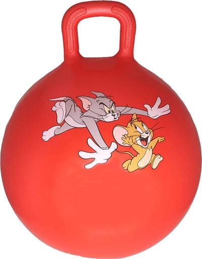 Fun Ball Looney Tunes 45 cm rood - Hopper 100 kg belastbaar - Speelgoed Skippybal - Skippy Dieren - Skippybal Haas - Kinderspeelgoed - Speelgoed 36 maanden - Inclusief Pomp - Tot 100 kg Gewicht - Skippy bal - Cadeau kind