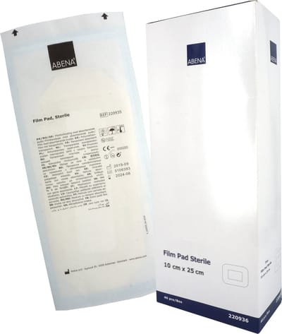 Abena Eilandpleisters - 40 Stuks - Steriel Absorberend Wondverband - Film + Pad - Ademend, Latex vrij en Huidvriendelijke Wondverzorging - 10 cm x 25 cm