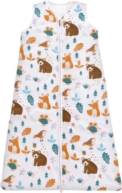 Unyqoos® Warme en ademende slaapzak voor baby's met bosdierenmotief en ritssluiting