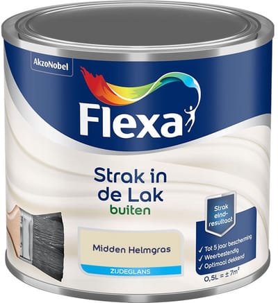 Flexa - Strak In De Lak Buitenlak Zijdeglans - Midden Helmgras - Mengverf - 500 Ml