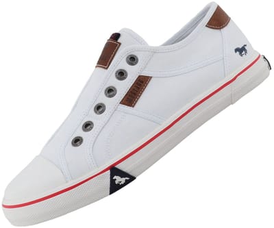 Mustang heren sneaker van canvas wit