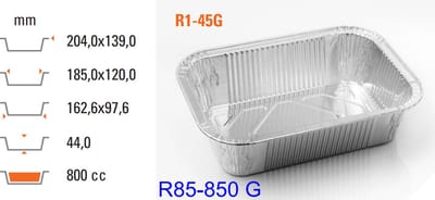 Aluminiumbakje 850L ZONDER deksel 100 Stuks | 800 cc | Prep meal | Fitness | Salade | Maaltijd | Take Away | Aluminium bakjes wegwerp | Aluminium bakjes met deksel | Aluminium wegwerp bakjes