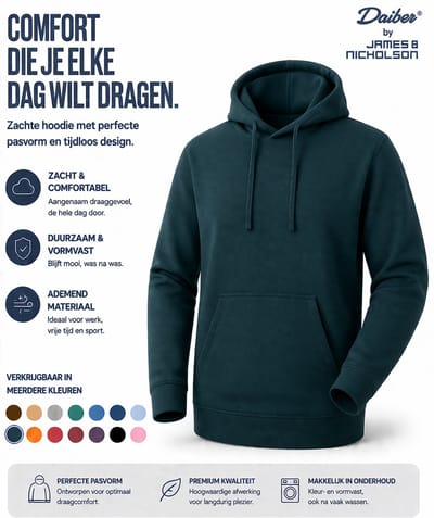James And Nicholson Heren Basis Hoodie (Benzine)