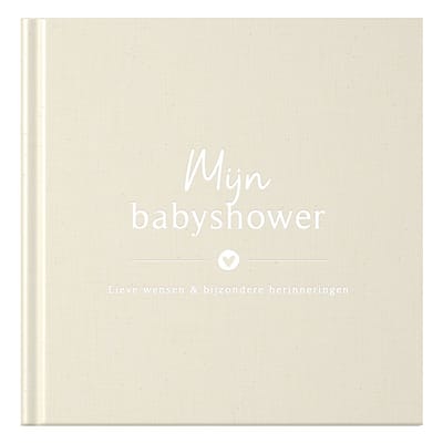 Fyllbooks - Babyshower Invulboek - Gastenboek Babyshower - Linnen Cover - Beige - Geschikt voor: 20 Gasten