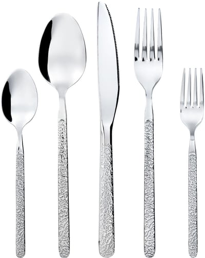 Dailygoods- Bestekset 30-delig - voor 6 personen - roestvrij staal - hoogglans gepolijst - duurzaam - retro design - Tafelbestek