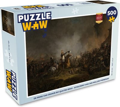 Puzzel De prins van Oranje bij Quatre-Bras - Schilderij van Jan Willem Pieneman - Legpuzzel - Puzzel 500 stukjes