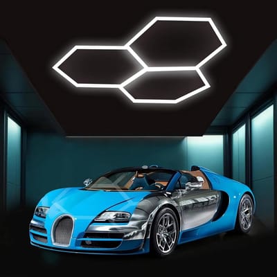 Hexagon Verlichting - Werkplaats Lamp - Garage Verlichten - Aanpasbare Verlichtingsruimte - 1250x1870MM - Wit