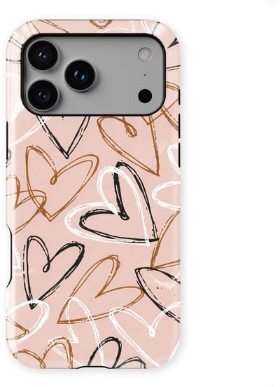 Tough Hoesje met Hartjes geschikt voor iPhone 17 Pro | Little Love Tough Case Geschikt voor Mag | Hartjes Print Backcover geschikt voor iPhone 17 Pro Artful Hearts