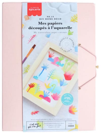 La Petite Epicerie DIY HOME DECOR KIT "MY WATERCOLOR PAPER CUTOUTS/MIJN AQUARELPAPIERUITSNIJDERS" 360g H15xW21xL3cm| Creatieve | Hobbyset | creatief startpakket | kinderen en volwassenen
