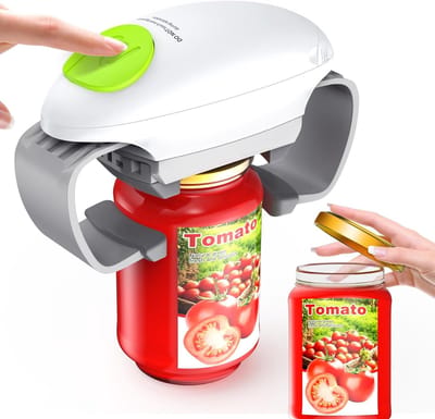 Cuhostki - 1 Item Elektrische Blikopener - Automatische Handsfree Dekselopener - Groen - Geschikt Voor Glazen Potten Restaurant - Gladde Randen Eenvoudig Openen