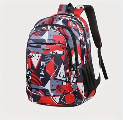 Stevige rugzak | rood | 25 liter | jongens rugzak | schooltas - studentenrugzak | geblokt vakjes patroon | geschikt voor laptop voor jongens en meisjes of heren en dames
