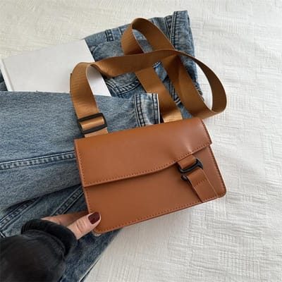 Modieuze Kleine Vierkante Mobiele Telefoon Tas Eenvoudige en Modieuze Crossbody Tas Lente Nieuwe Casual Koreaanse Stijl Trendy Schoudertas brown