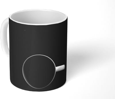 Mok - Koffiemok - Potlood - Beker - Zwart - Wit - Mokken - 350 ML - Beker - Koffiemokken - Theemok