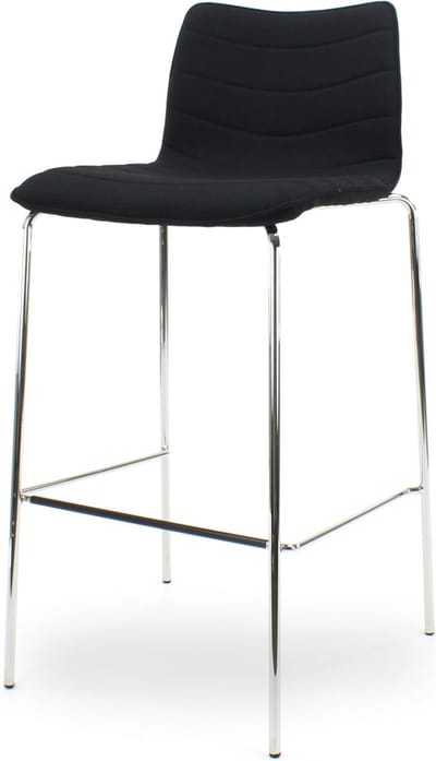 Workliving Verona Barkruk 75 cm - Zwart Mirage - Chroom onderstel
