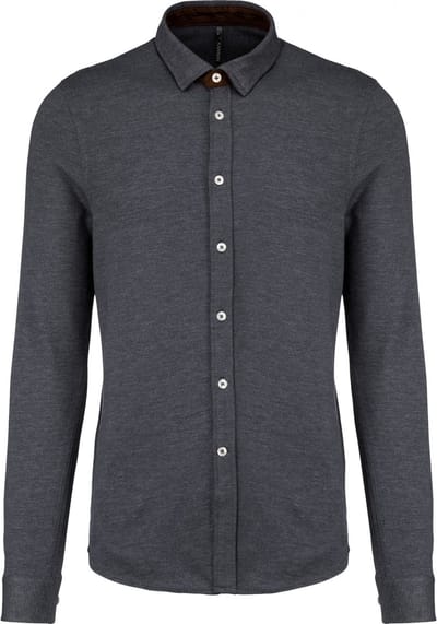 Kariban Jacquard overhemd lange mouwen K507 - Jacquard Dark Grey - 3XL