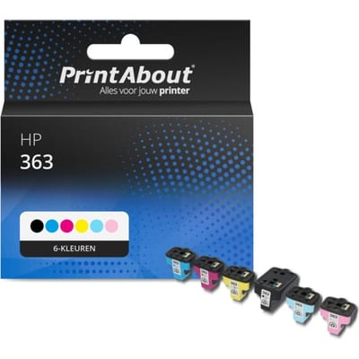 PrintAbout huismerk Inktcartridge 363 (C8721EE) 6-kleuren Multipack Geschikt voor HP