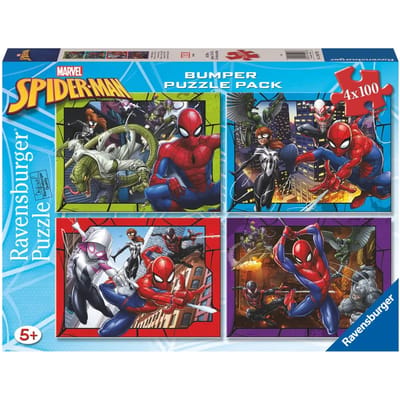 4x100 stukjes puzzel Ravensburger Marvel Spiderman