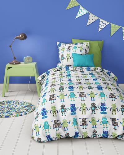 Mistral Home - DEKBEDOVERTREK - katoen renforcé - 140 x 200 cm + 65 x 65 cm - eenpersoons - tekening - veelkleurig - Voor kinderen