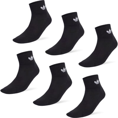 Adidas Mid Ankle 6 Pairs Sokken Unisex - Zwart - Maat 34-36