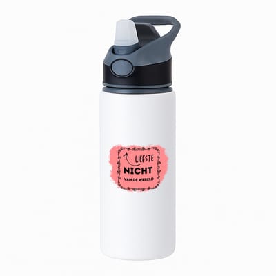 Hacebo® - liefste nicht van de wereld waterfles met rietje zwart - Nicht - de liefste nicht - verjaardag - cadeautje voor nicht - kado - geschenk - water fles - 650ML