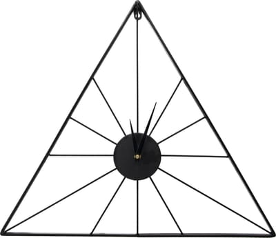 Art for the Home Klok Luxe zwarte Driehoek Hangende Klok 58cm x 50 cm