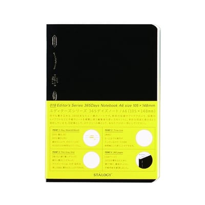 SnelShoppen - Stálogy 365 Dagen Notitieboek A6 Zwart - Luxe Notitieboek voor Dagelijkse Notities, Plannen, Agenda, Creatief Schrijven, 365 Pagina's, C