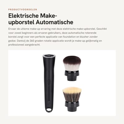 Dailygoods - Elektrische Make-upborstel - Automatische Roterende Borstel - 360 Graden Rotatie - Compact en Lichtgewicht - Navulbare Borstels - Perfect...