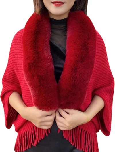 Dames Sjaal - Winter Sjaal - Warmte en Stijl - Zachte Kunstpluche - 330g Gewicht - Zwart