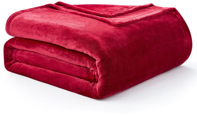 Dailygoods - Knuffeldeken - Zachte fleece deken - Donkerrood - Woondeken - Warm en comfortabel - Geschikt voor volwassenen - 130 x 165 cm